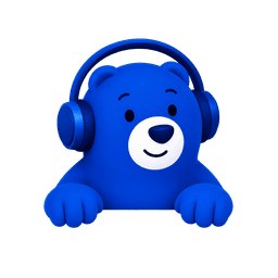 Mascote Blue Bear espiando